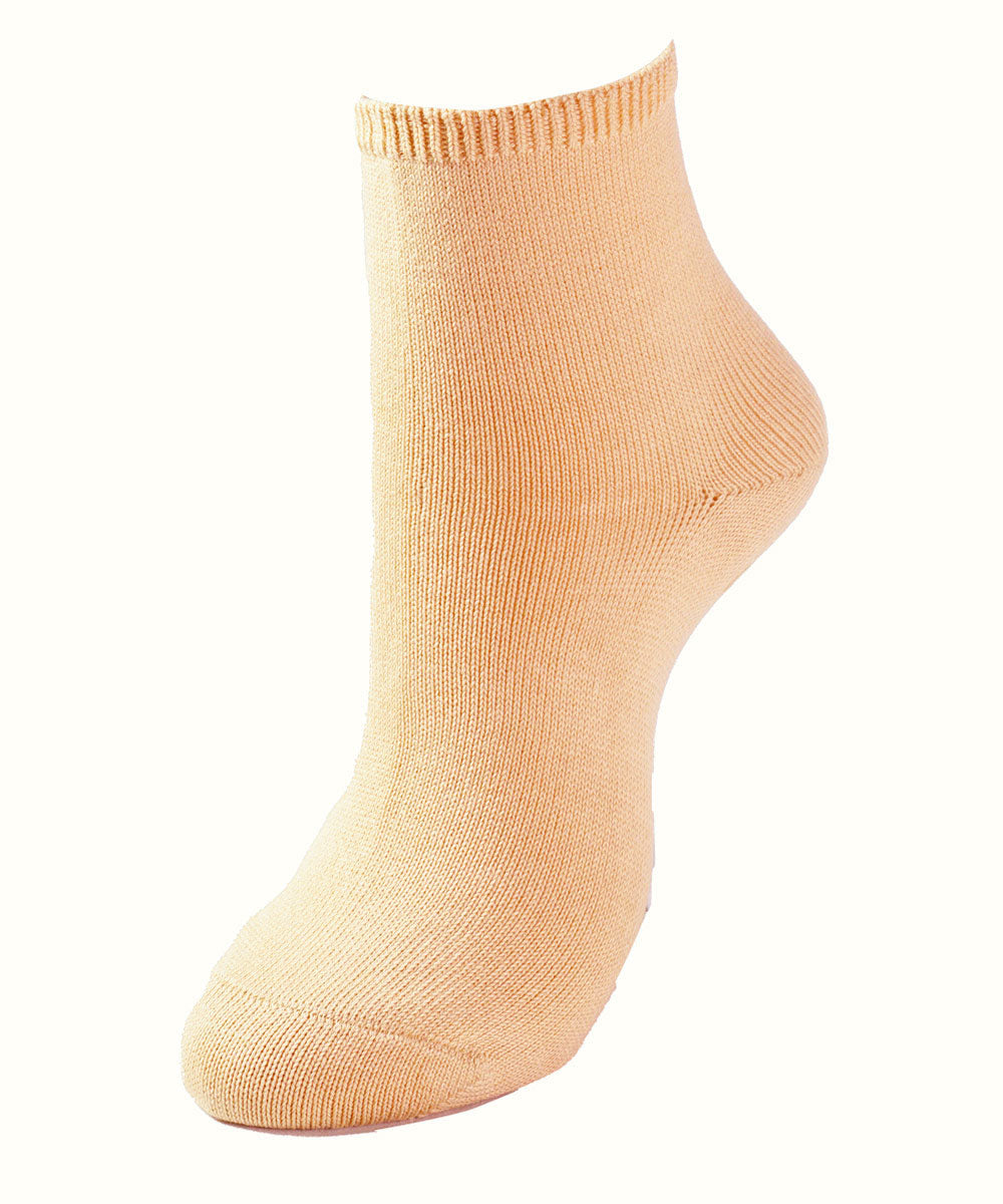 Loose fitting short socks, cotton blend, with anti-slip