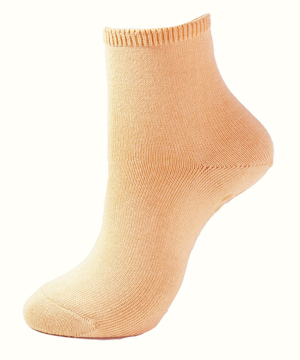 Loose fitting short socks, cotton blend, with anti-slip