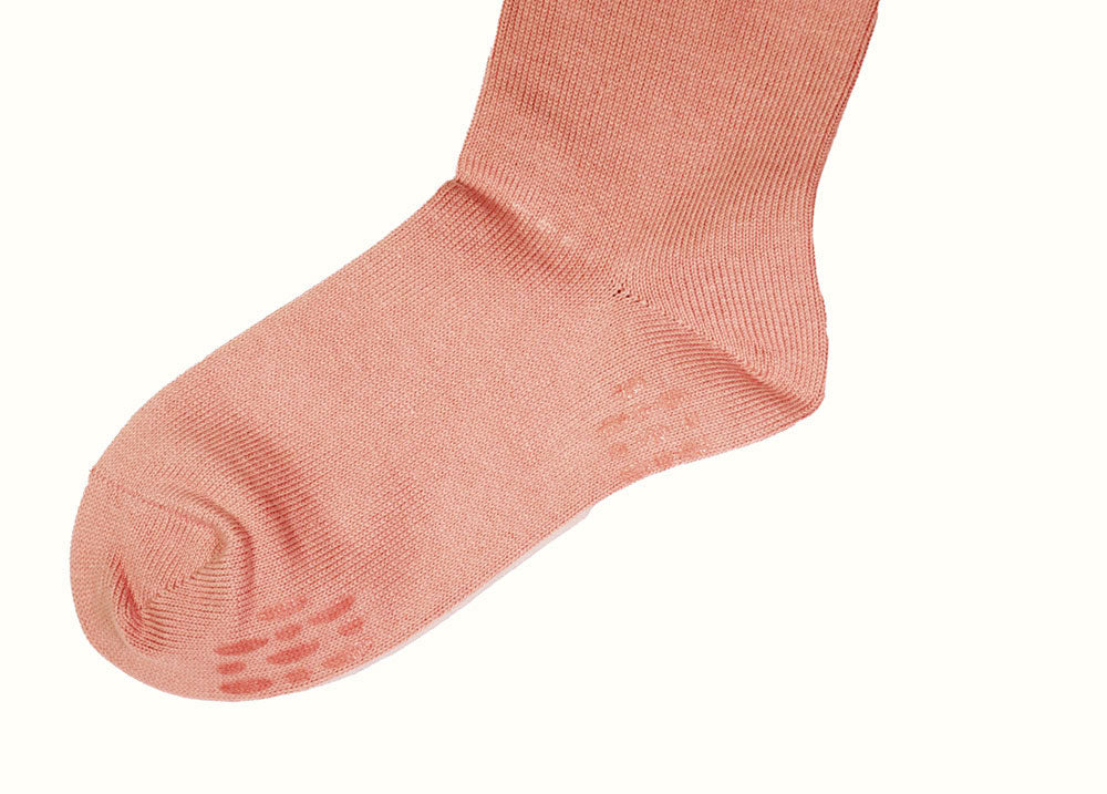 Loose fitting short socks, cotton blend, with anti-slip