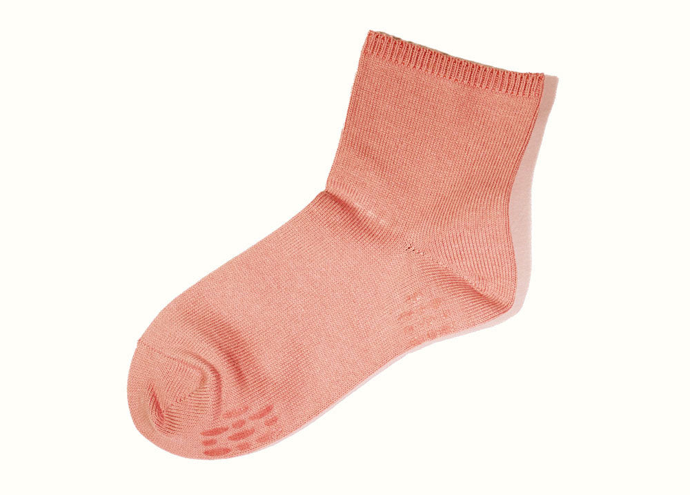 Loose fitting short socks, cotton blend, with anti-slip