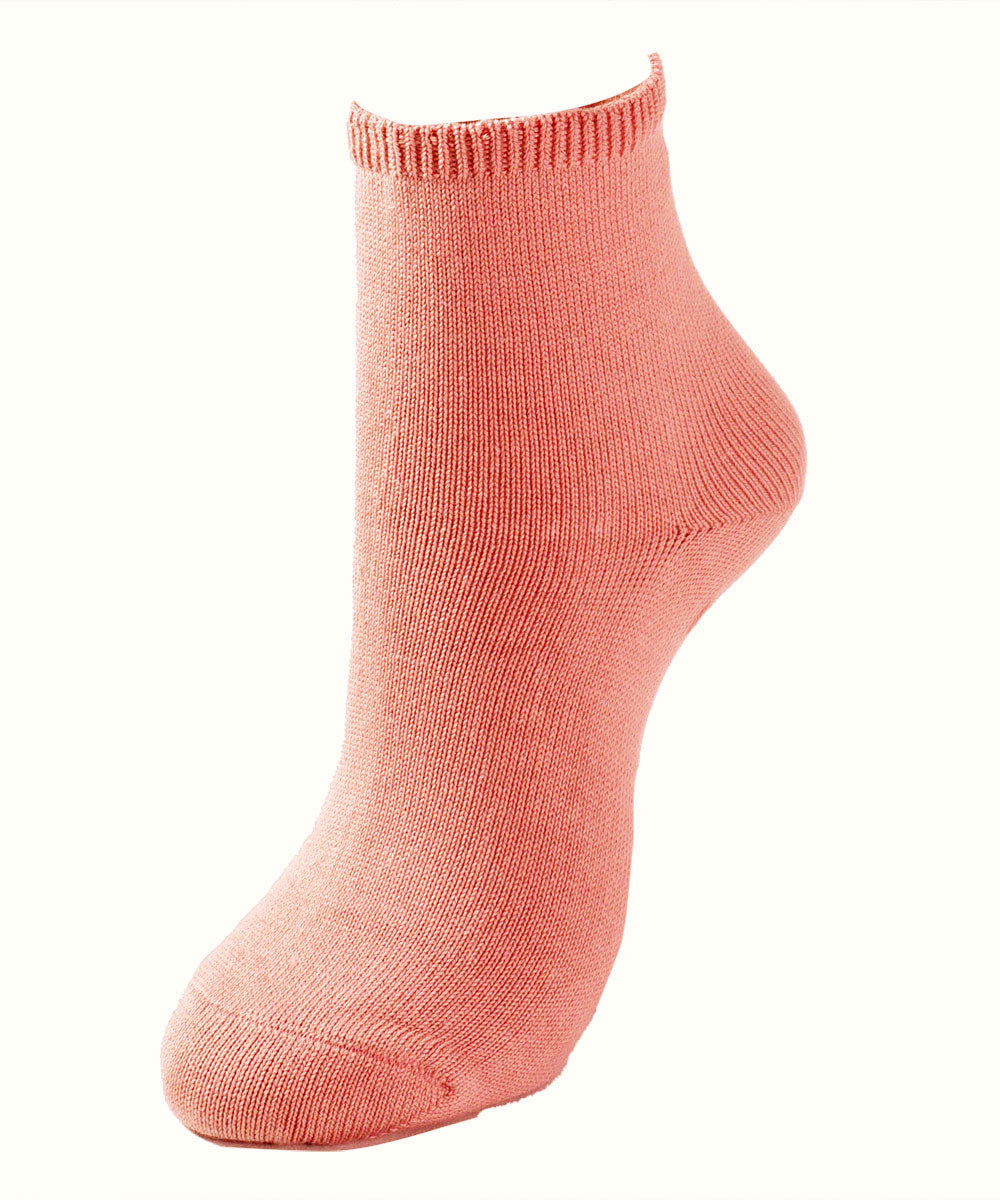 Loose fitting short socks, cotton blend, with anti-slip