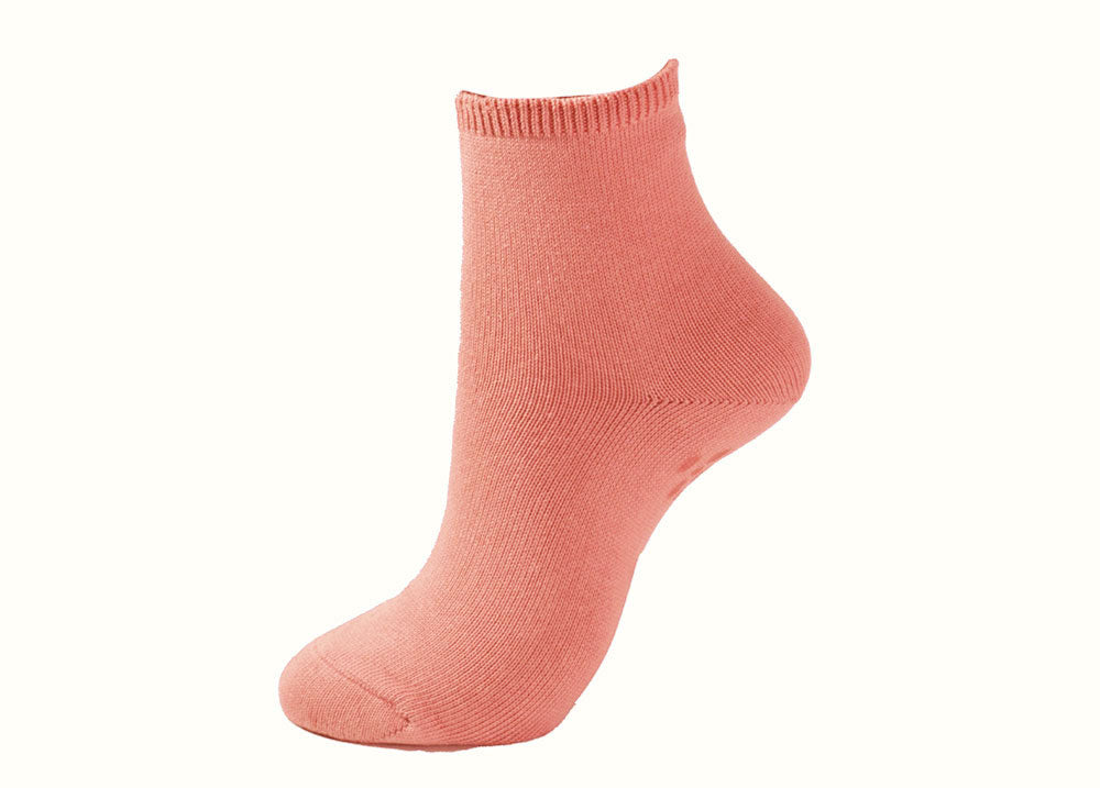 Loose fitting short socks, cotton blend, with anti-slip