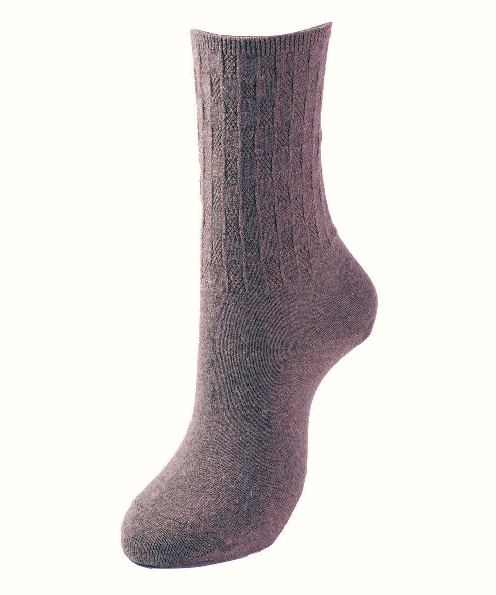 Puffy pattern angora blend socks