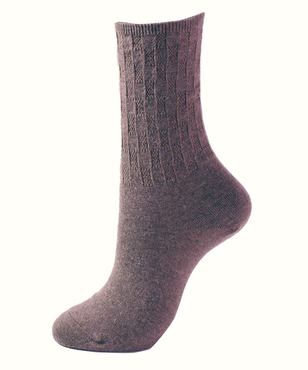 Puffy pattern angora blend socks