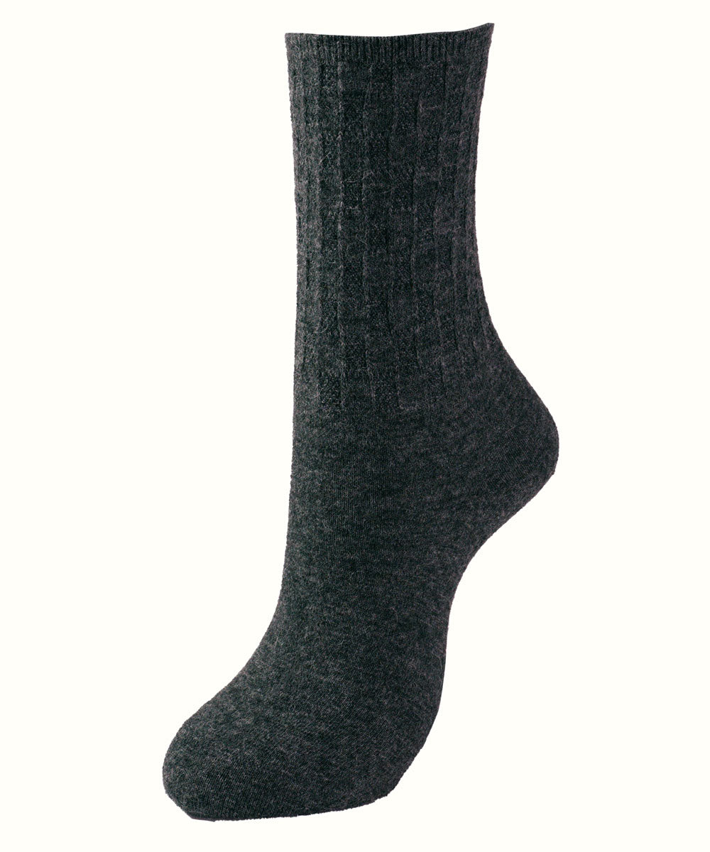 Puffy pattern angora blend socks