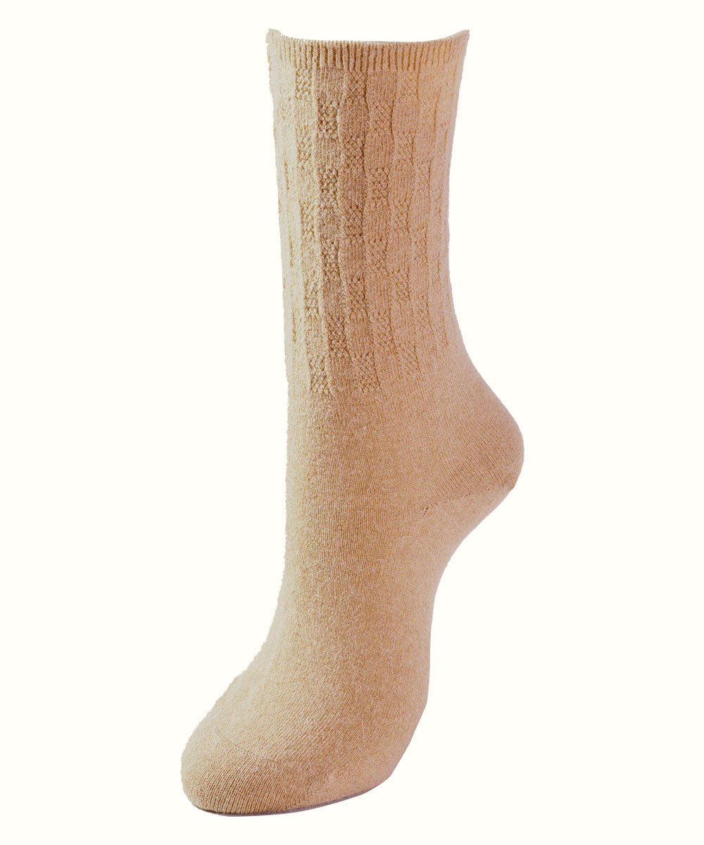 Puffy pattern angora blend socks