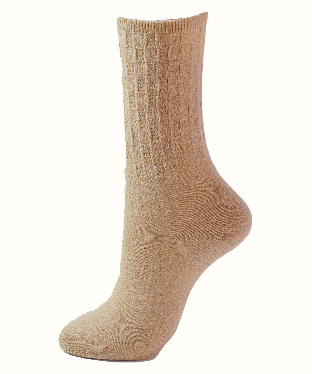 Puffy pattern angora blend socks