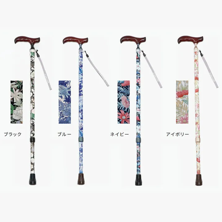 [Stretchable/All-over Pattern] Stylish Vintage Floral Stretchable Walking Stick