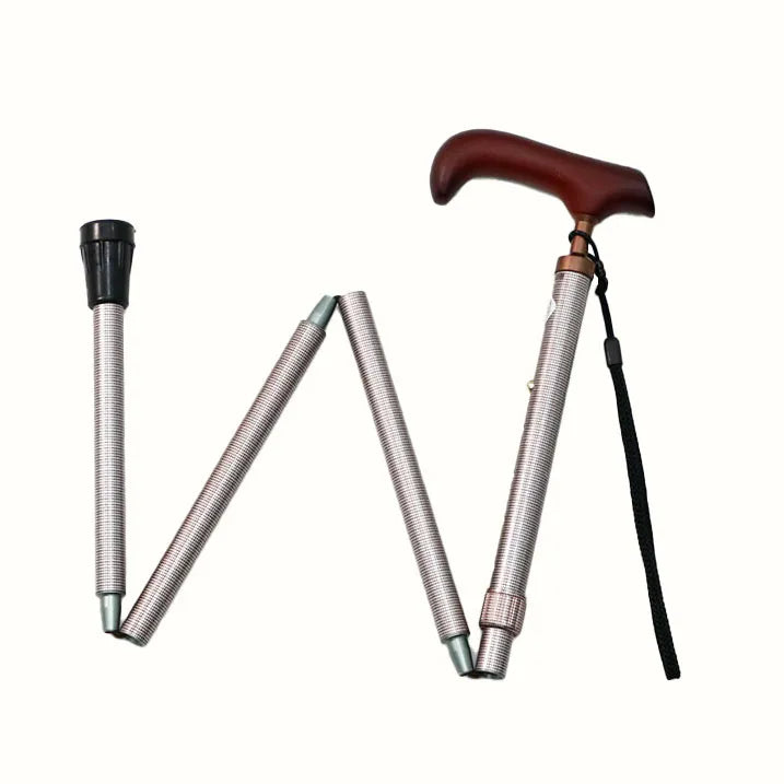 Easy-to-grip walking stick, extendable and foldable, long