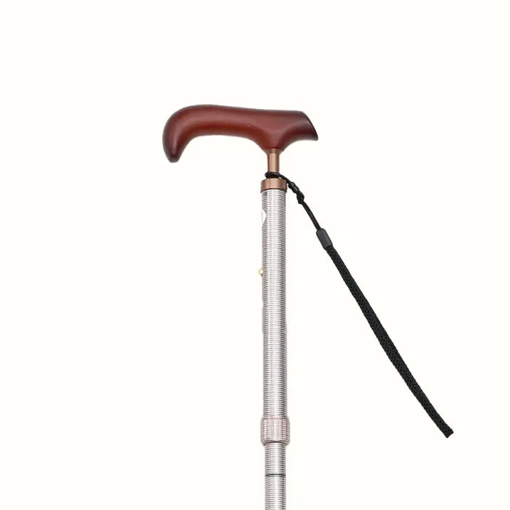 Easy-to-grip walking stick, extendable and foldable, long