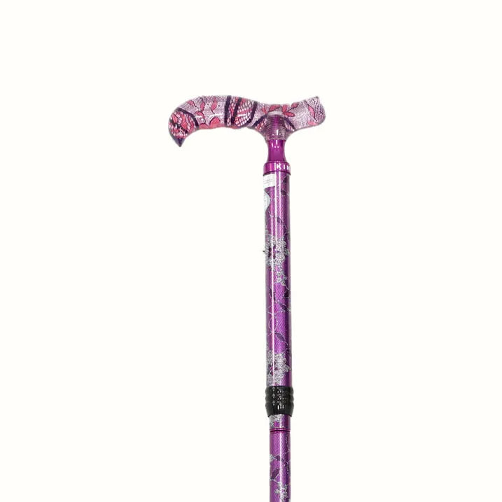 Elegant walking stick with lace floral pattern