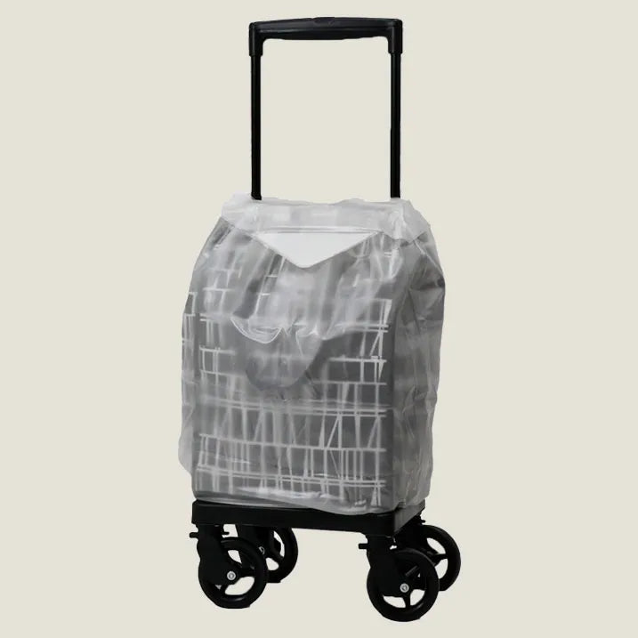 Chenille Tote Side Push Cart BEIGE