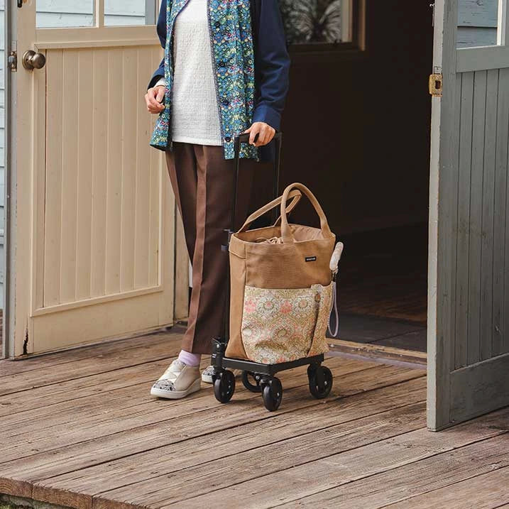 Utility Tote Side Push Cart Fabric By W.morris EDEN Brown