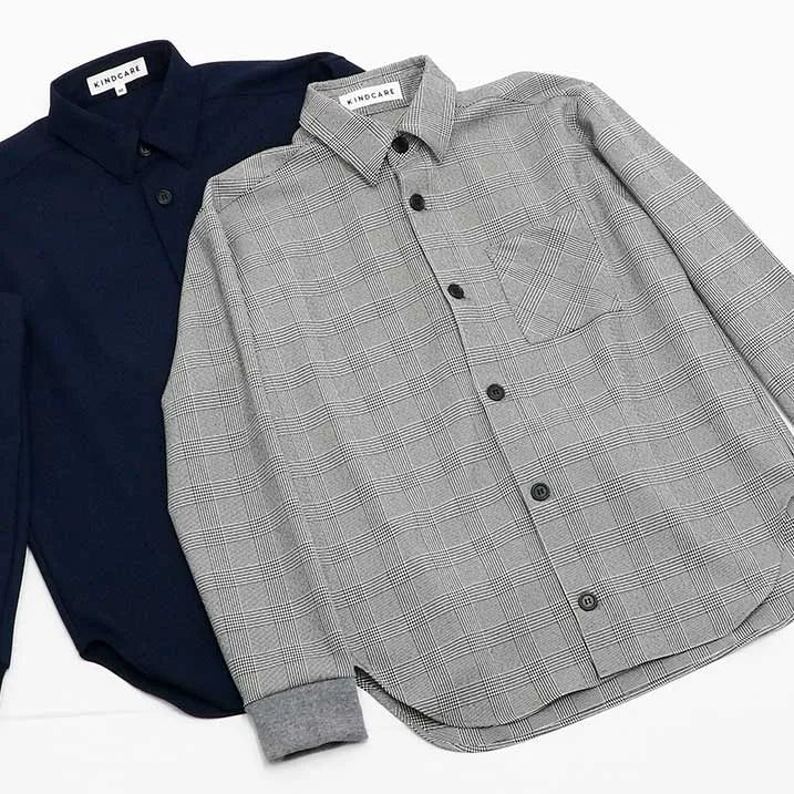 [Comfortable to wear x Easy to care for] Glen plaid shirt