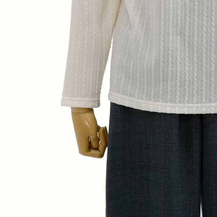 [Slimming effect ◎] Cable jacquard pullover