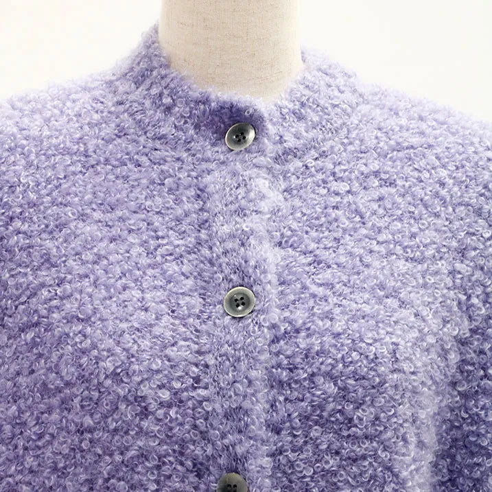 [Lightweight and gentle on the body] Knit boucle shoulder vest