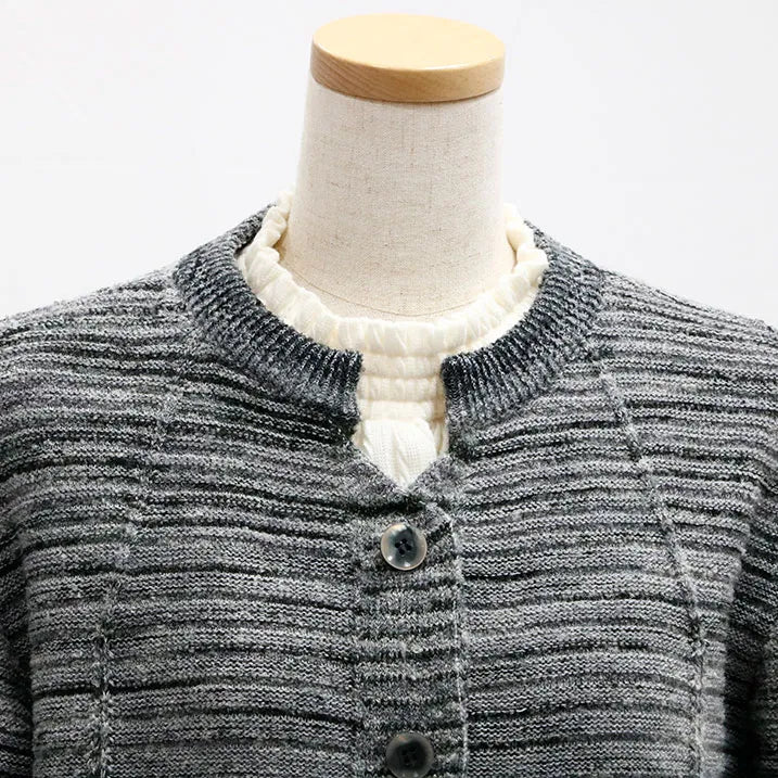 [Stylish and warm] Kasuri striped cardigan 