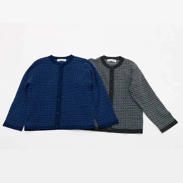 [Tweed-style knit with delicate glitter] Tweed knit jacket