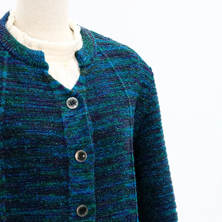 [Stylish and warm] Kasuri striped cardigan 