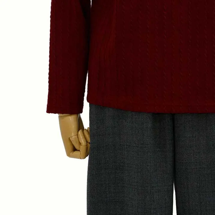 [Slimming effect ◎] Cable jacquard pullover