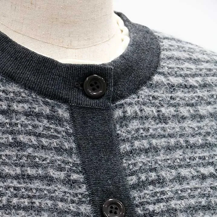 [Tweed-style knit with delicate glitter] Tweed knit jacket