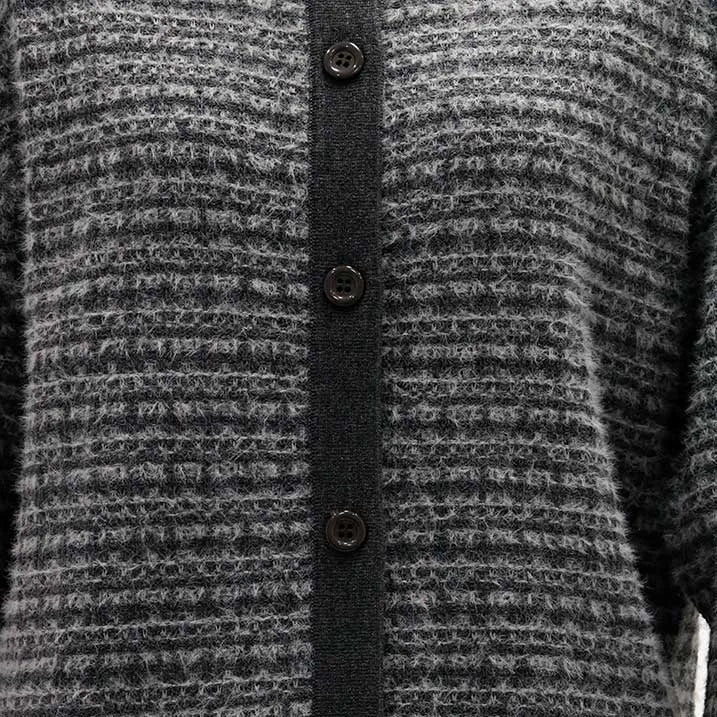 [Tweed-style knit with delicate glitter] Tweed knit jacket