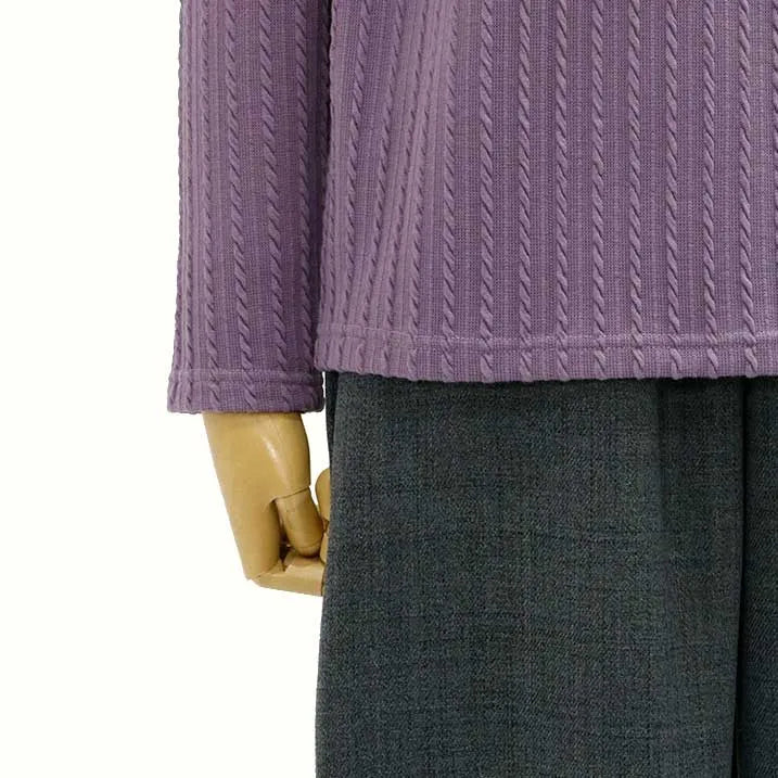 [Slimming effect ◎] Cable jacquard pullover