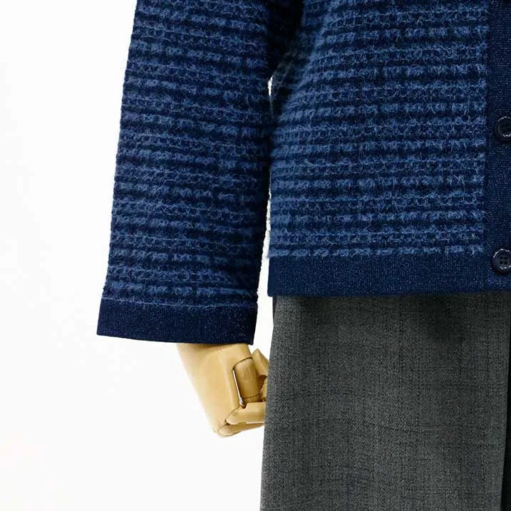 [Tweed-style knit with delicate glitter] Tweed knit jacket