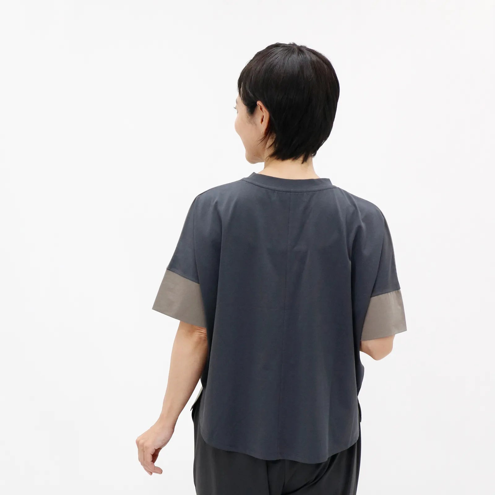 【UVカット機能・接触冷感】カラーブロッキングドルマンTシャツ