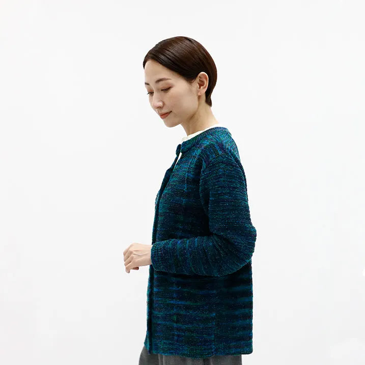 [Stylish and warm] Kasuri striped cardigan 