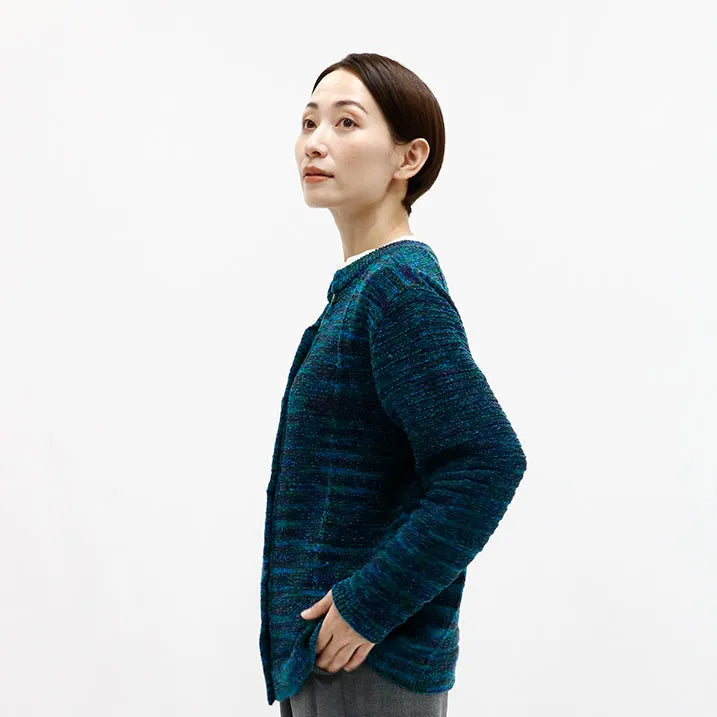 [Stylish and warm] Kasuri striped cardigan 