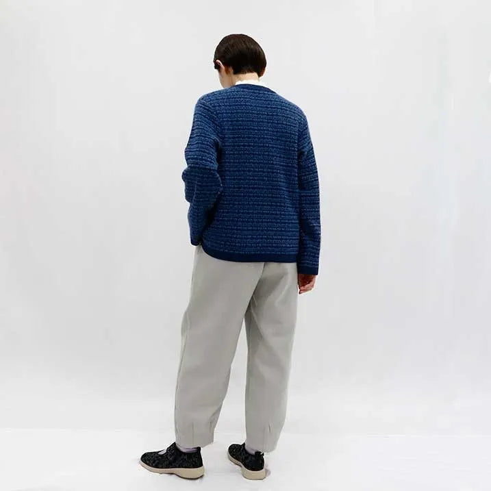 [Tweed-style knit with delicate glitter] Tweed knit jacket