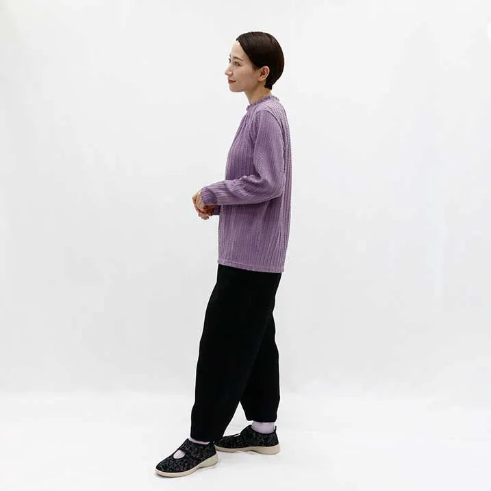 [Slimming effect ◎] Cable jacquard pullover