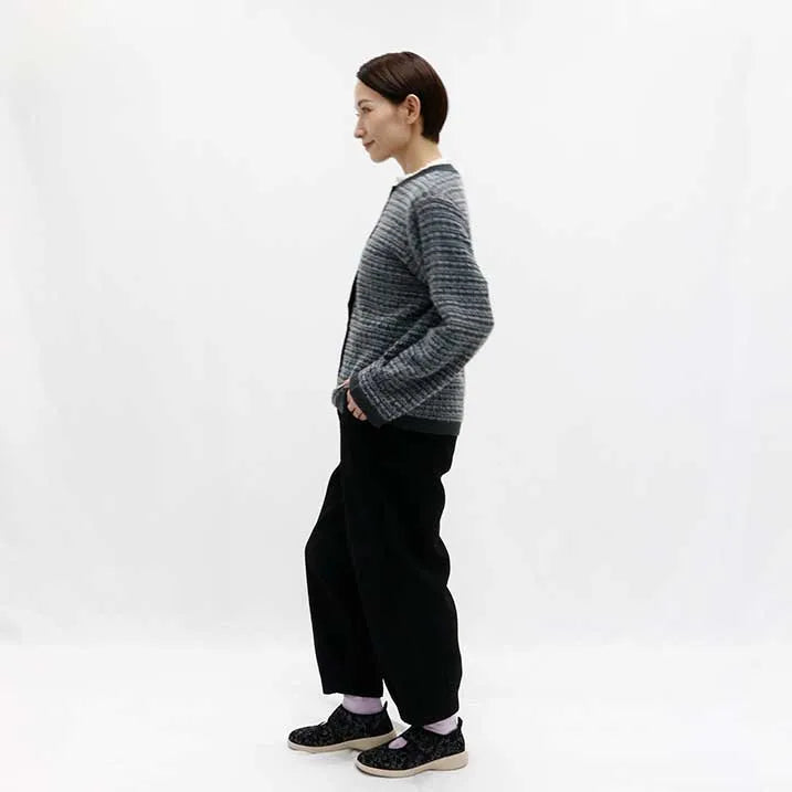 [Tweed-style knit with delicate glitter] Tweed knit jacket