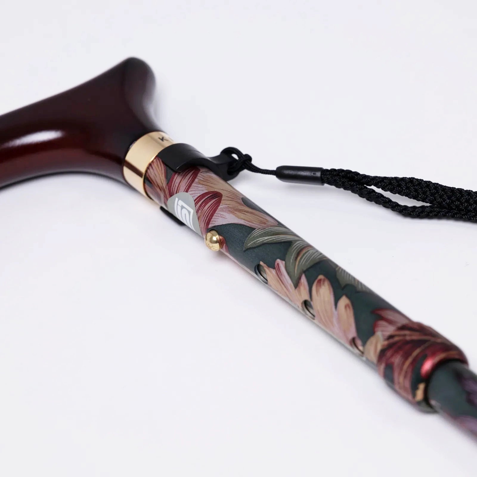 【伸縮＆折りたたみ・総柄】SLTステッキ アルミ リーフ柄