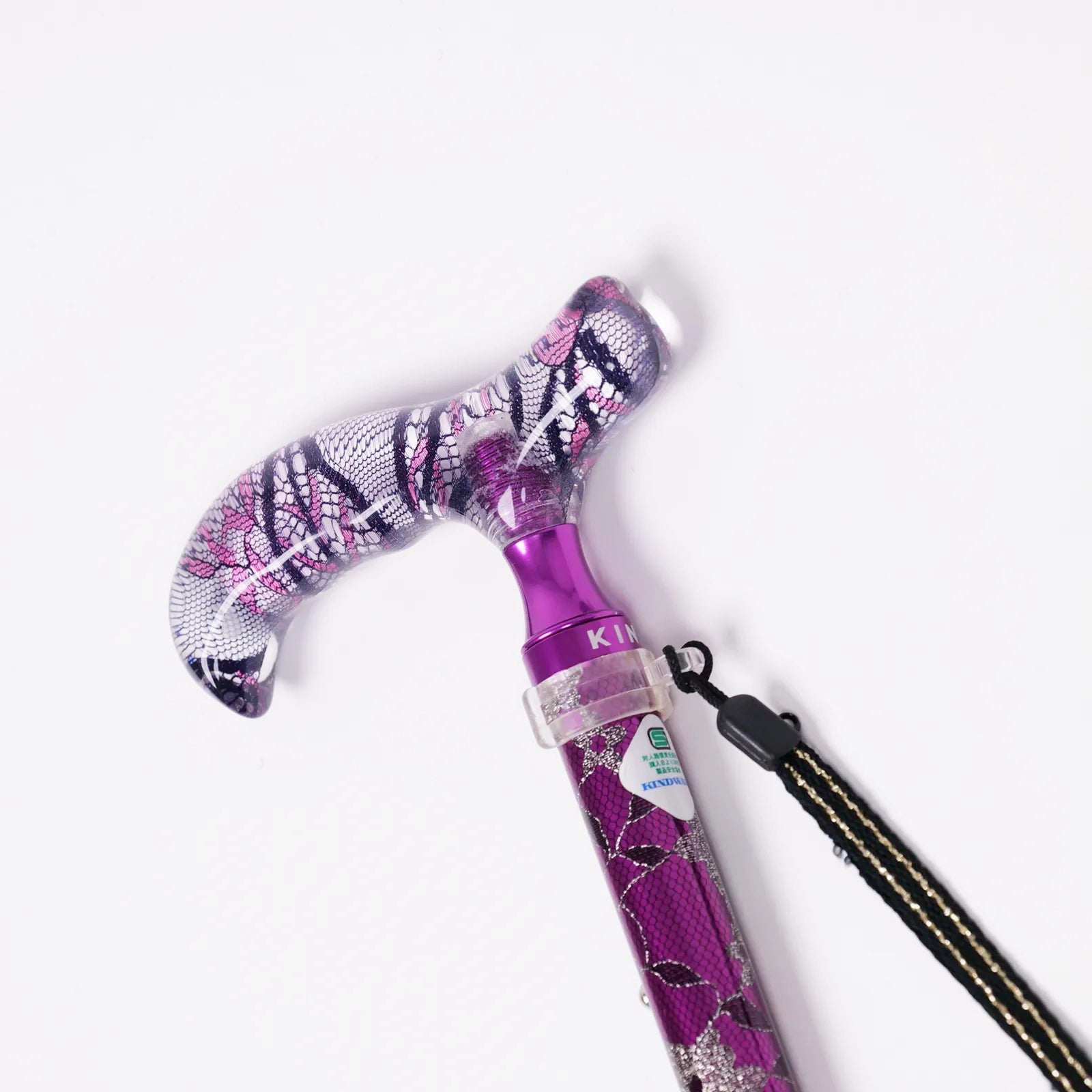 【伸縮＆折りたたみ・レース】エレガントステッキ レース花柄