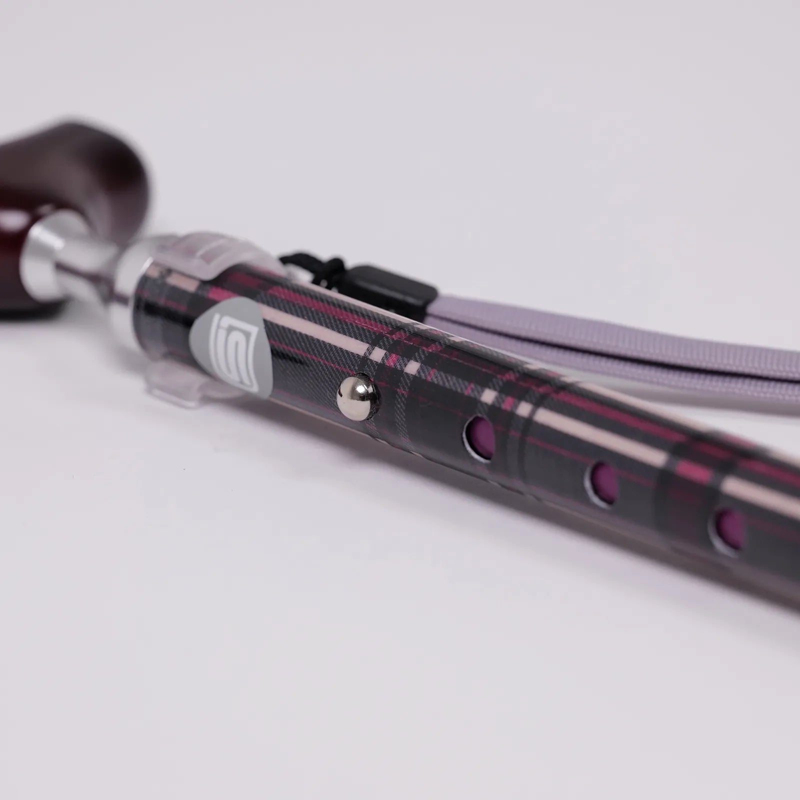 【伸縮＆折りたたみ・上柄】ゴム式折りたたみステッキ　チェック