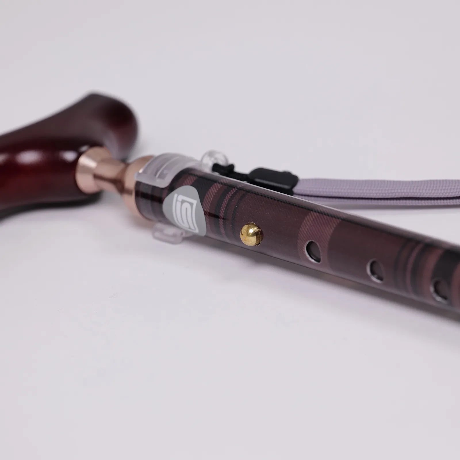 【伸縮＆折りたたみ・上柄】ゴム式折りたたみステッキ　チェック