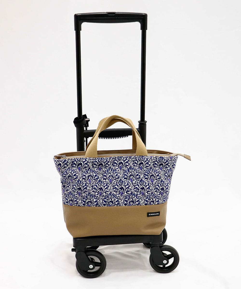 Chenille Tote Side Push Cart BEIGE