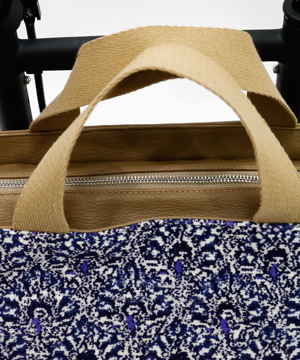 Chenille Tote Side Push Cart BEIGE