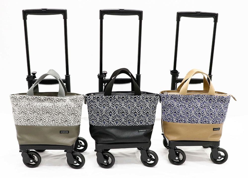 Chenille Tote Side Push Cart BEIGE