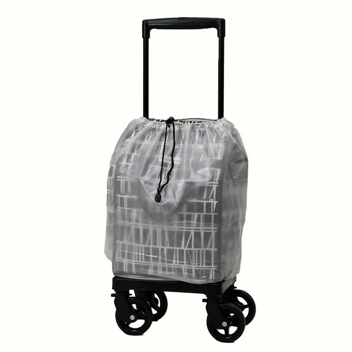 Chenille Tote Side Push Cart BEIGE