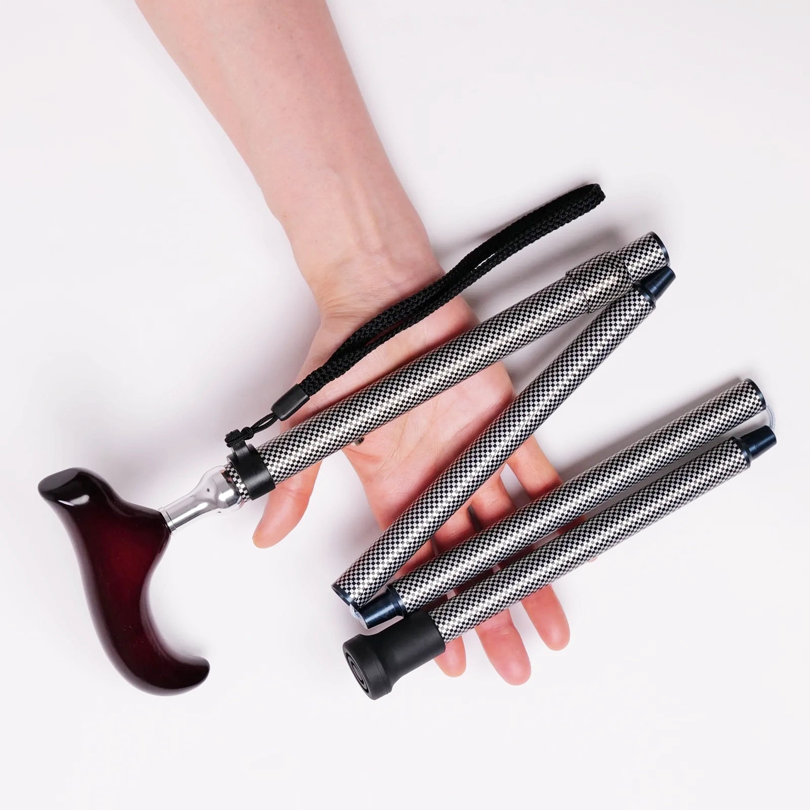 【伸縮＆折りたたみ】SLTステッキ アルミ格子柄