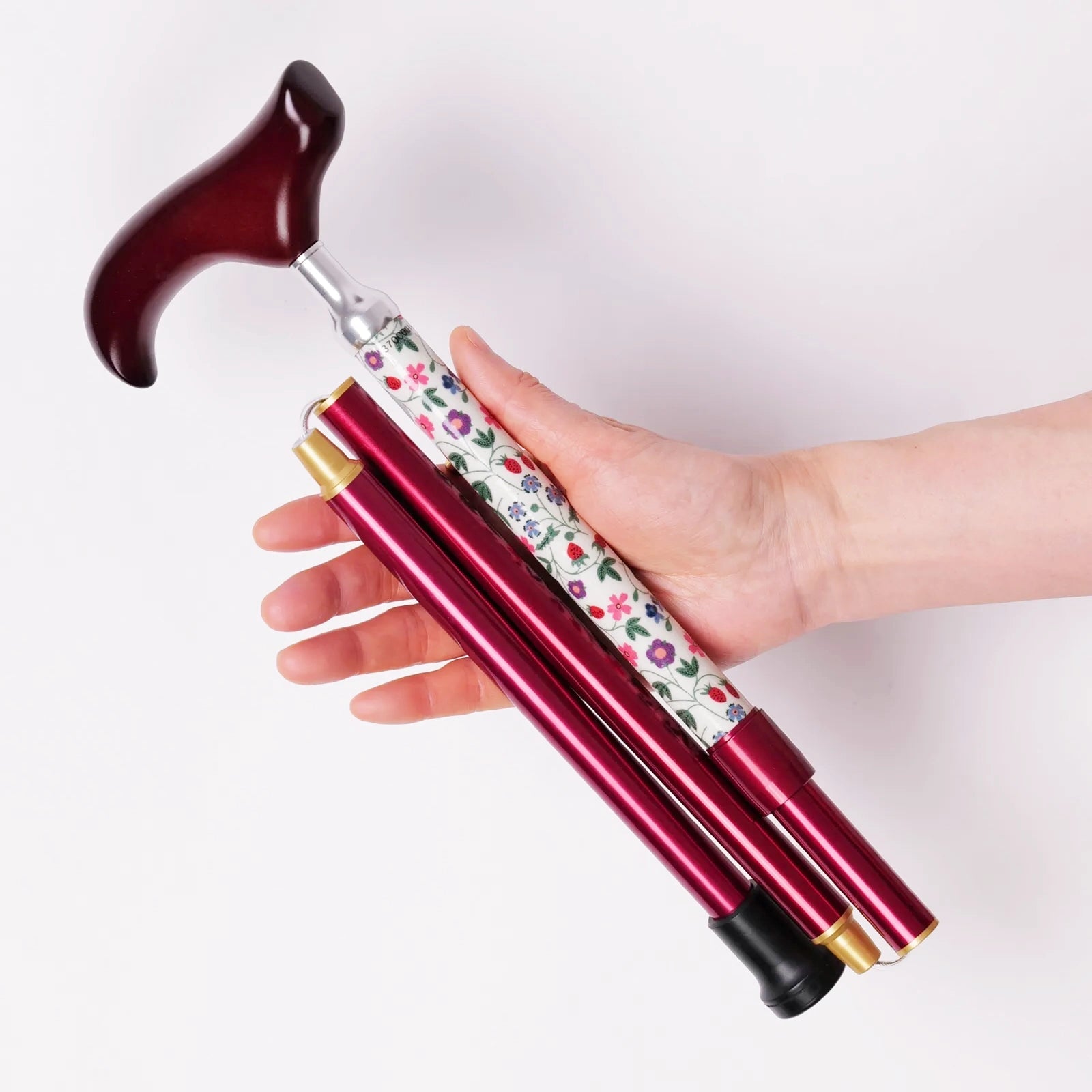 【伸縮＆折りたたみ・上柄】SLT折りたたみステッキ リバティプリント Little Mirabelle