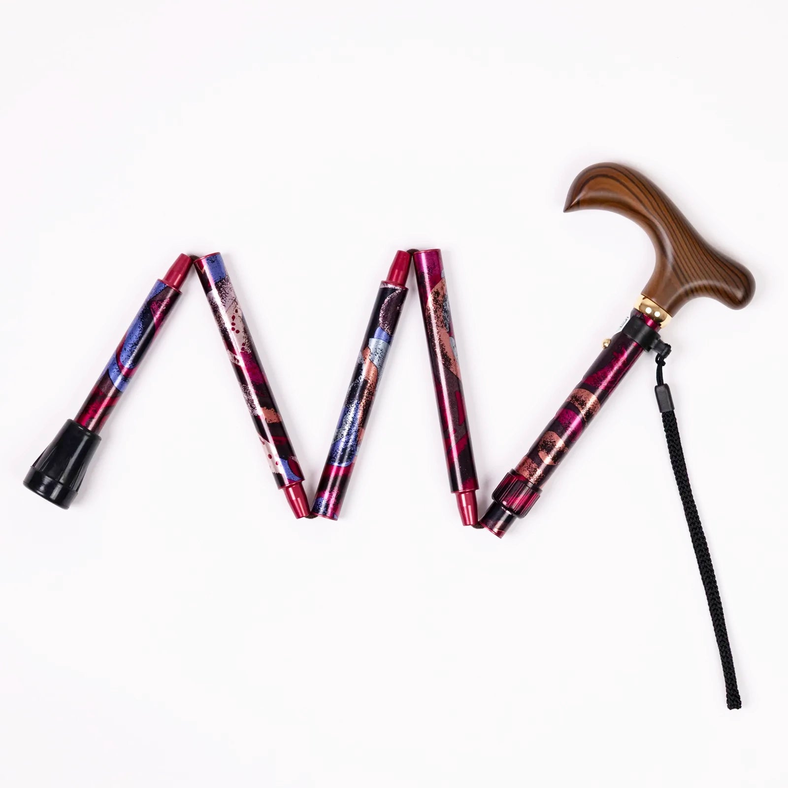 [Extendable &amp; Foldable, All-over Pattern] A lovely walking stick that can be extended and folded