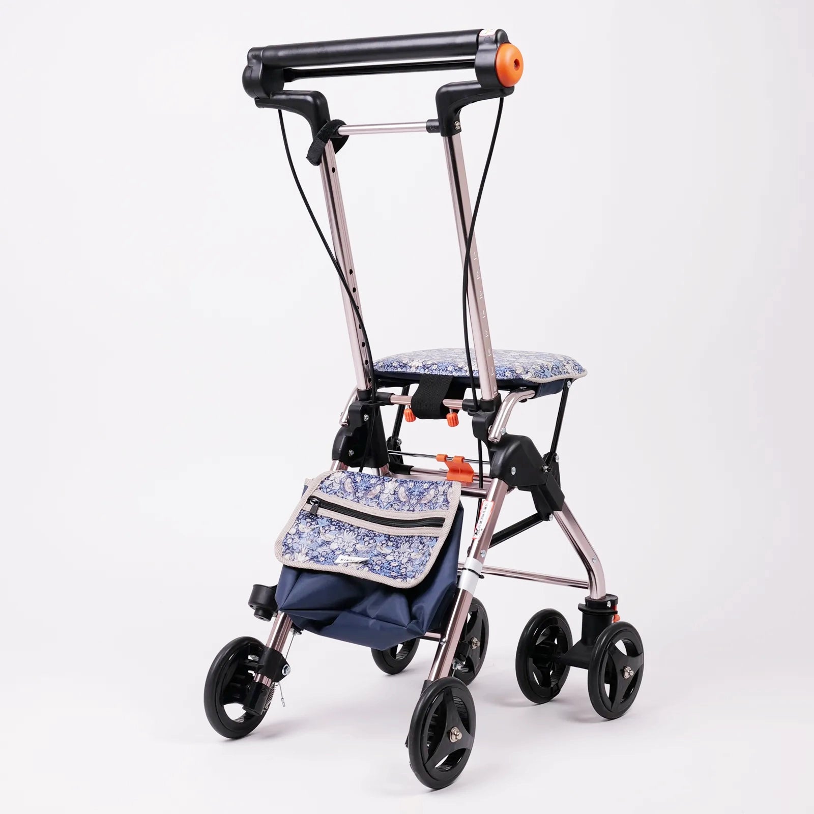 Lightweight, foldable, and compact silver cart: The lightweight K-Walker II W Liberty Print (Black)