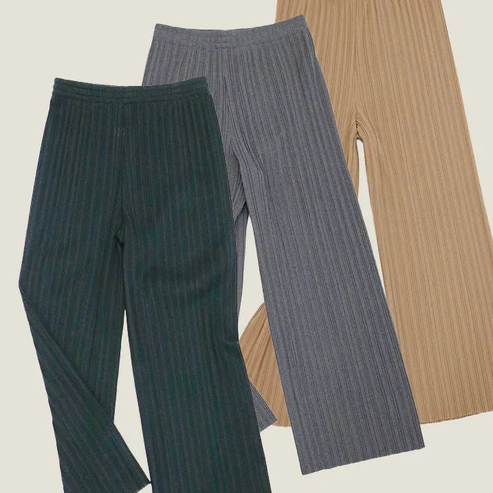 Lightly brushed pleated pants