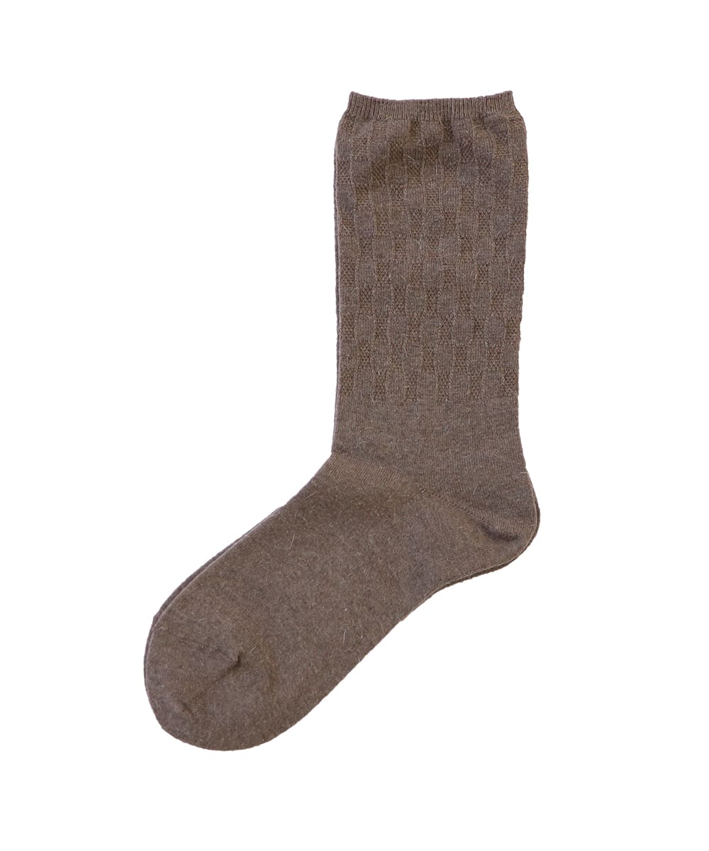 Puffy pattern angora blend socks