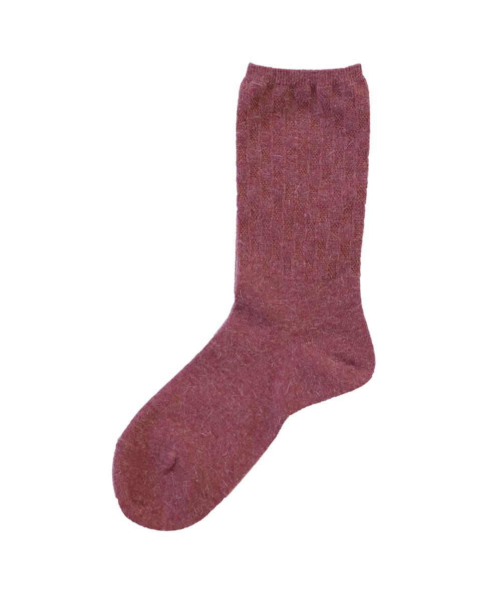 Puffy pattern angora blend socks