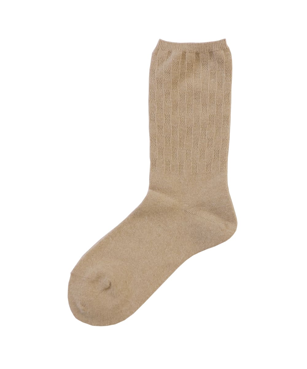 Puffy pattern angora blend socks